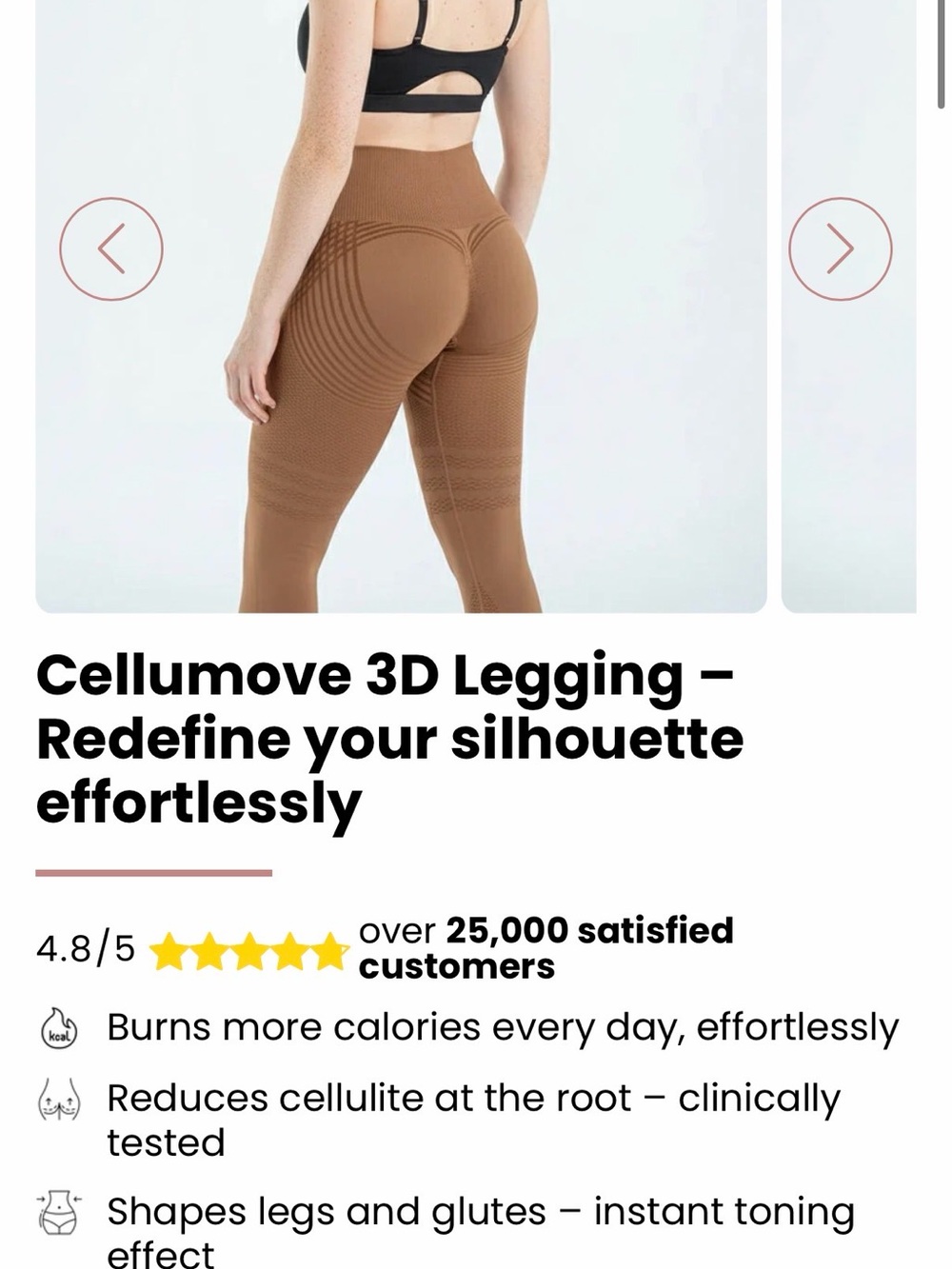 3D Legging — Brown Sculpting High-Waist Leggings